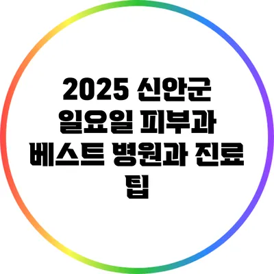 2025 신안군 일요일 피부과 베스트 병원과 진료 팁