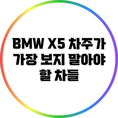 BMW X5 차주가 가장 보지 말아야 할 차들