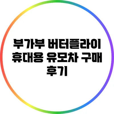 부가부 버터플라이: 휴대용 유모차 구매 후기