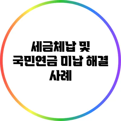 세금체납 및 국민연금 미납 해결 사례