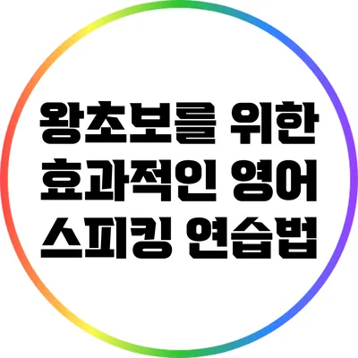왕초보를 위한 효과적인 영어 스피킹 연습법