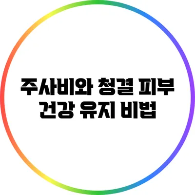 주사비와 청결: 피부 건강 유지 비법