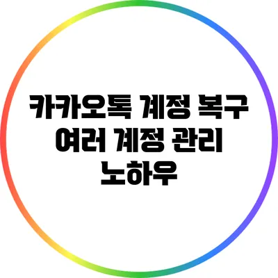 카카오톡 계정 복구: 여러 계정 관리 노하우