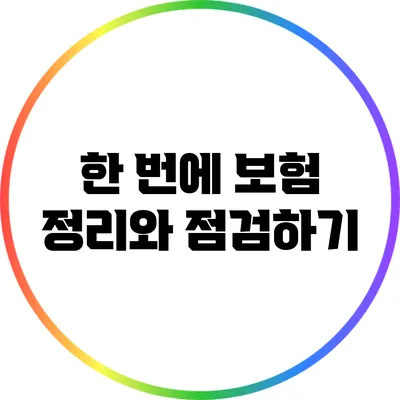 한 번에 보험 정리와 점검하기