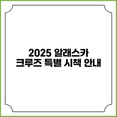 2025 알래스카 크루즈 특별 시책 안내