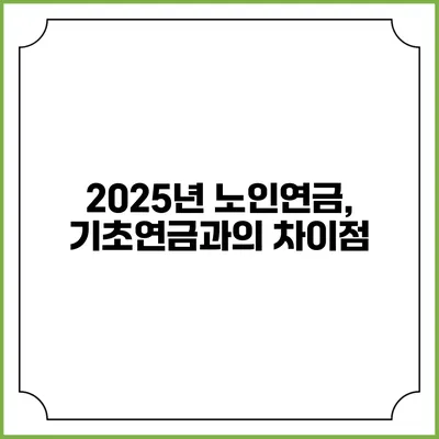 2025년 노인연금, 기초연금과의 차이점