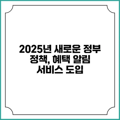 2025년 새로운 정부 정책, 혜택 알림 서비스 도입