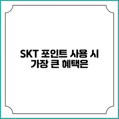 SKT 포인트 사용 시 가장 큰 혜택은?