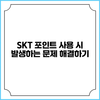 SKT 포인트 사용 시 발생하는 문제 해결하기