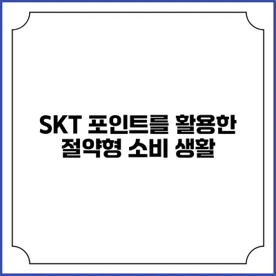 SKT 포인트를 활용한 절약형 소비 생활