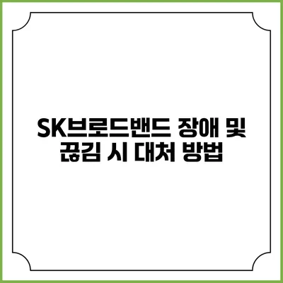 SK브로드밴드 장애 및 끊김 시 대처 방법