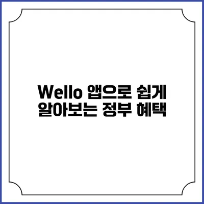 Wello 앱으로 쉽게 알아보는 정부 혜택