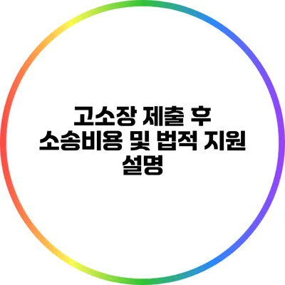 고소장 제출 후 소송비용 및 법적 지원 설명