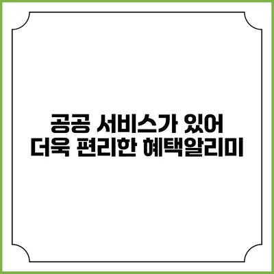공공 서비스가 있어 더욱 편리한 혜택알리미