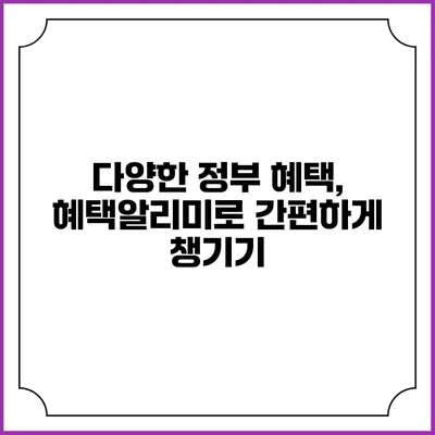 다양한 정부 혜택, 혜택알리미로 간편하게 챙기기
