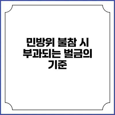 민방위 불참 시 부과되는 벌금의 기준