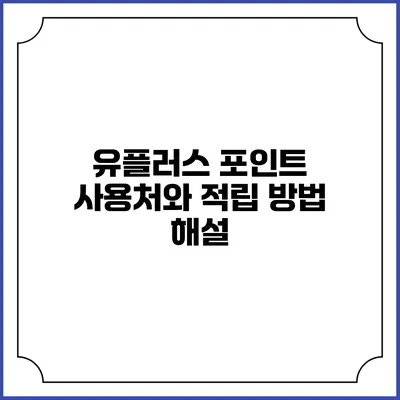 유플러스 포인트 사용처와 적립 방법 해설