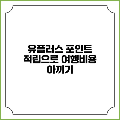 유플러스 포인트 적립으로 여행비용 아끼기
