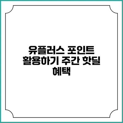 유플러스 포인트 활용하기 주간 핫딜 혜택