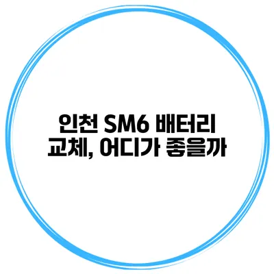 인천 SM6 배터리 교체, 어디가 좋을까?