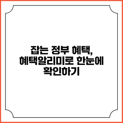 잡는 정부 혜택, 혜택알리미로 한눈에 확인하기