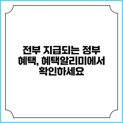 전부 지급되는 정부 혜택, 혜택알리미에서 확인하세요