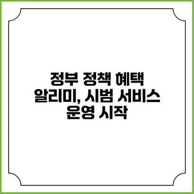 정부 정책 혜택 알리미, 시범 서비스 운영 시작