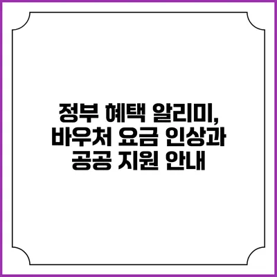 정부 혜택 알리미, 바우처 요금 인상과 공공 지원 안내
