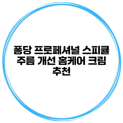 퐁당 프로페셔널 스피큘 주름 개선 홈케어 크림 추천