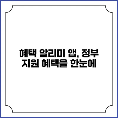 혜택 알리미 앱, 정부 지원 혜택을 한눈에