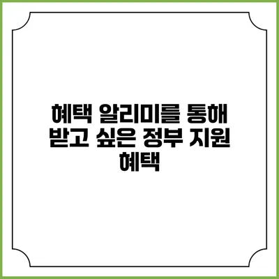 혜택 알리미를 통해 받고 싶은 정부 지원 혜택