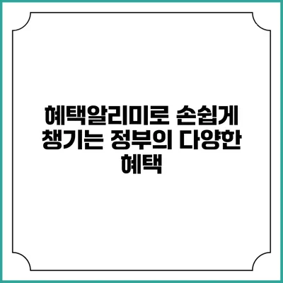 혜택알리미로 손쉽게 챙기는 정부의 다양한 혜택
