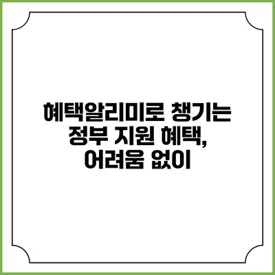 혜택알리미로 챙기는 정부 지원 혜택, 어려움 없이