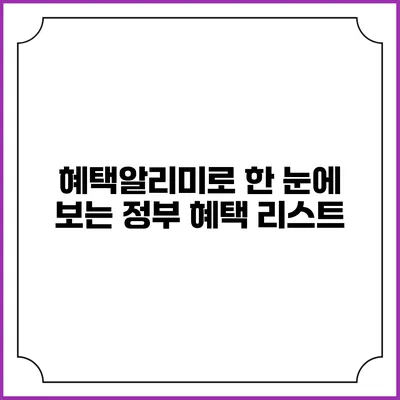 혜택알리미로 한 눈에 보는 정부 혜택 리스트