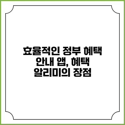 효율적인 정부 혜택 안내 앱, 혜택 알리미의 장점