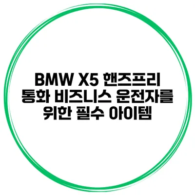 BMW X5 핸즈프리 통화 비즈니스 운전자를 위한 필수 아이템