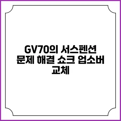 GV70의 서스펜션 문제 해결 쇼크 업소버 교체
