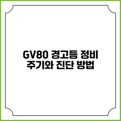 GV80 경고등 정비 주기와 진단 방법