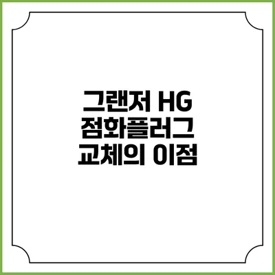 그랜저 HG 점화플러그 교체의 이점