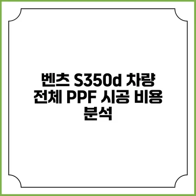 벤츠 S350d 차량 전체 PPF 시공 비용 분석