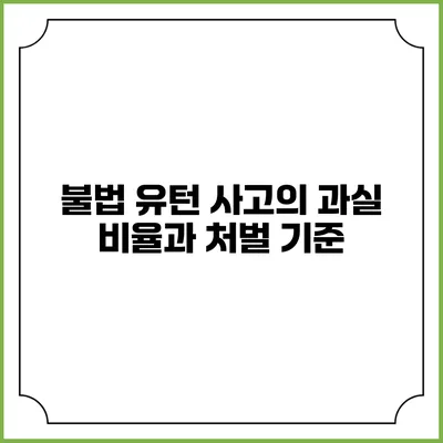 불법 유턴 사고의 과실 비율과 처벌 기준
