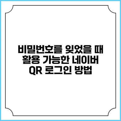 비밀번호를 잊었을 때 활용 가능한 네이버 QR 로그인 방법