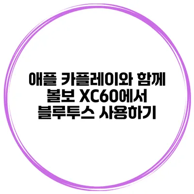 애플 카플레이와 함께 볼보 XC60에서 블루투스 사용하기