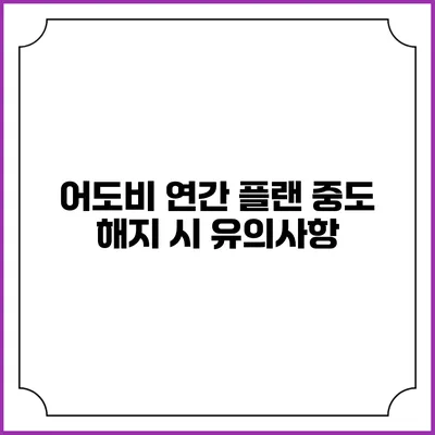 어도비 연간 플랜 중도 해지 시 유의사항