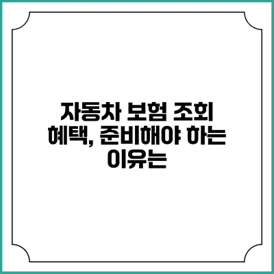 자동차 보험 조회 혜택, 준비해야 하는 이유는?