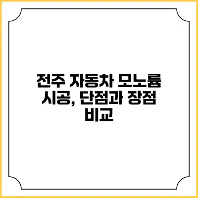 전주 자동차 모노륨 시공, 단점과 장점 비교