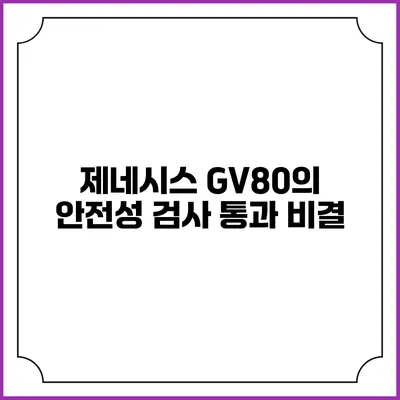 제네시스 GV80의 안전성 검사 통과 비결