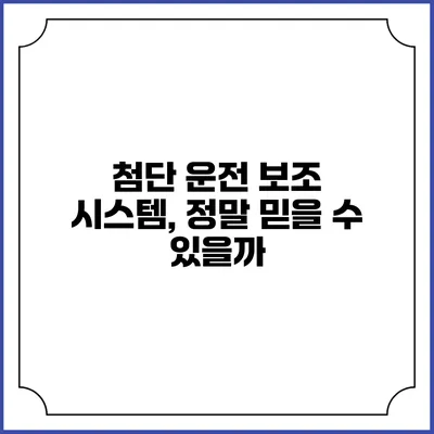 첨단 운전 보조 시스템, 정말 믿을 수 있을까?